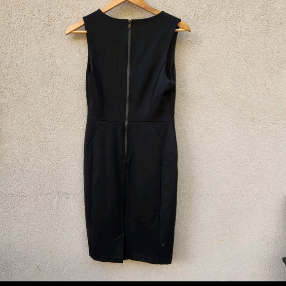 HALOGEN Women's Faux Wrap Dress 8 Black Little Black Dress Date Night Event - Picture 2 of 8